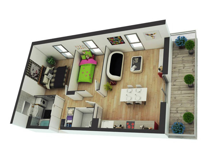 10 Mẫu thiết kế nội thất chung cư 2 phòng ngủ