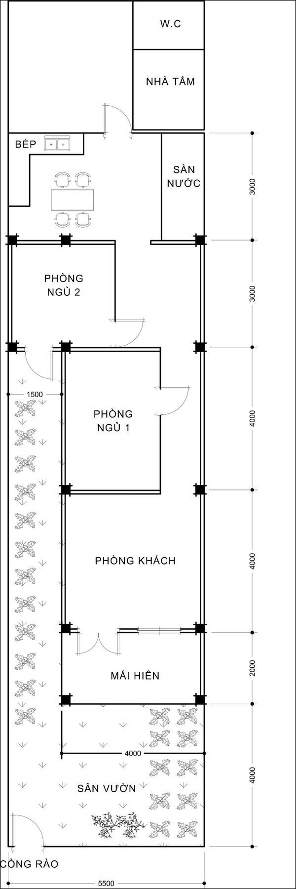 Cải tạo nhà cấp 4 có gác lửng với không gian xanh thoáng mát