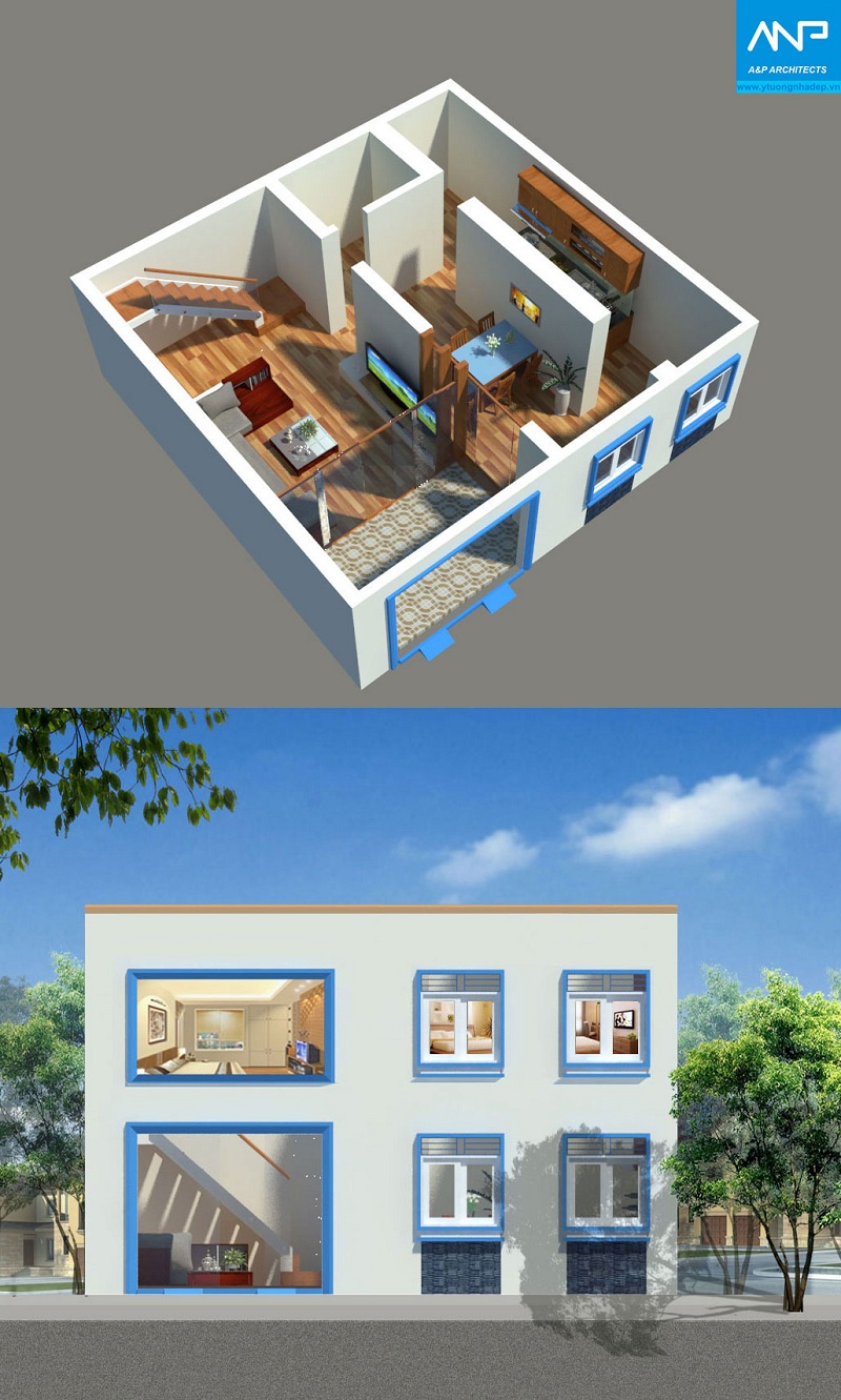 Thiết kế cải tạo nội thất nhà trong ngõ 93 Hoàng Văn Thái